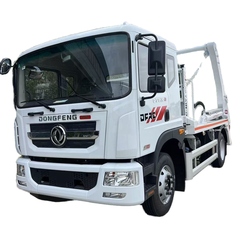 Dongfeng Swing Arm Hook Lift Sampah Truck Dengan Kontena Jenis Bot  Pengurusan Sisa Pelbagai Fungsi