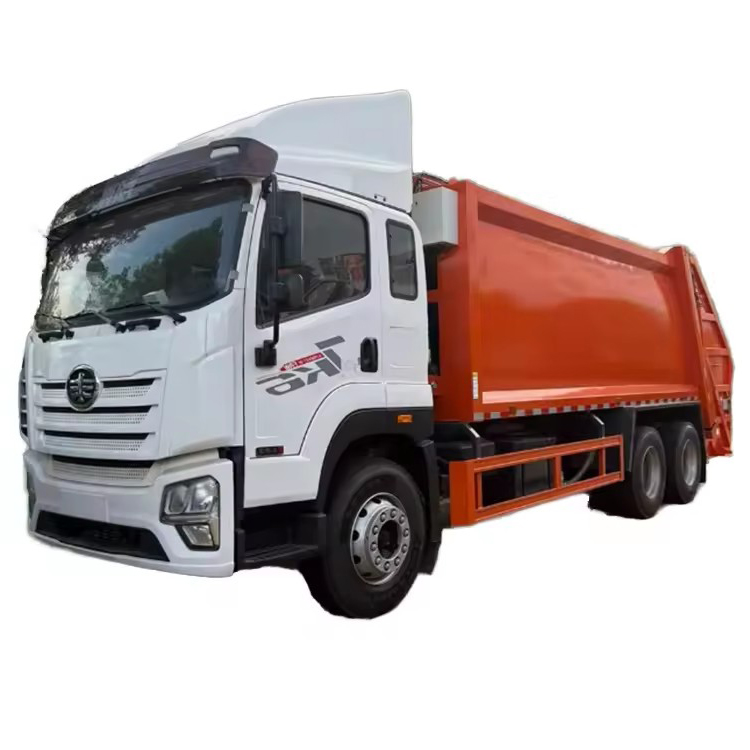FAW Jiefang 6x4 Truk Sampah Belakang Yang Kuasa Dengan Teknologi Pemampatan Lanjutan