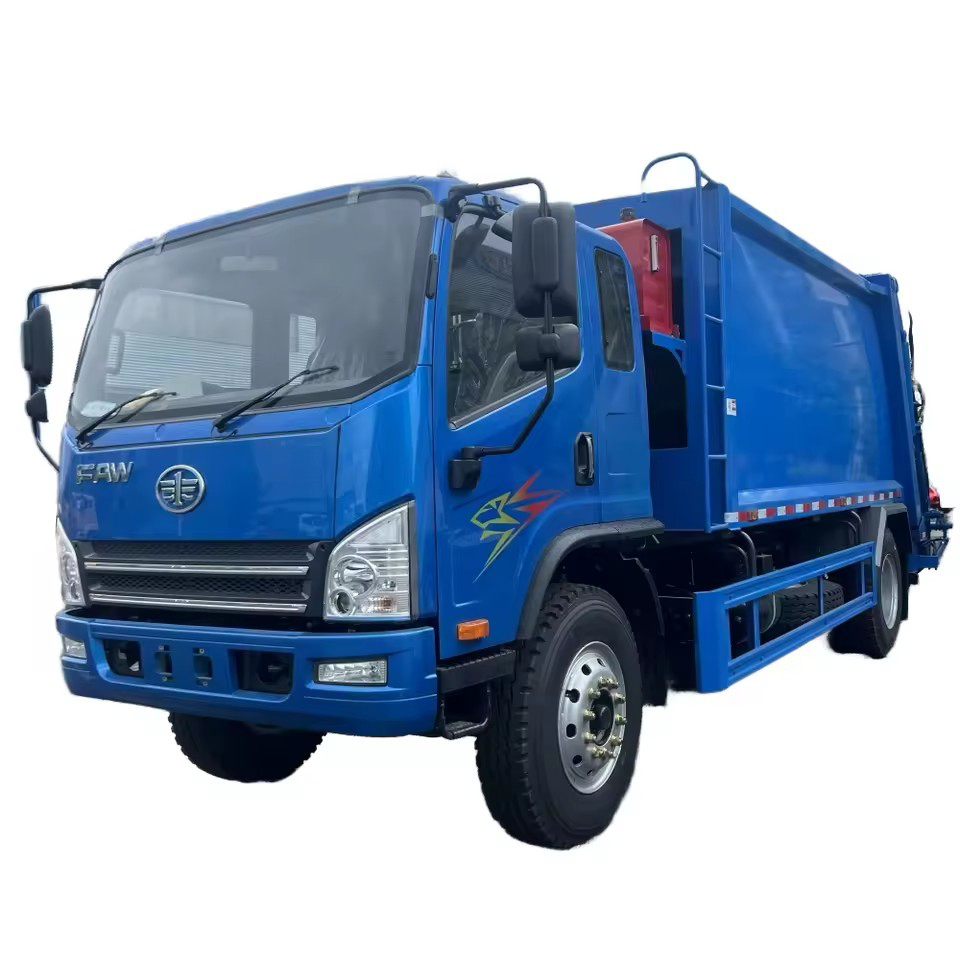 Jualan Terbaik Jiefang FAW Truk Pemprosesan Sampah Terkompres 4x2 Diesel EU5 Manual Compactor 9100kg