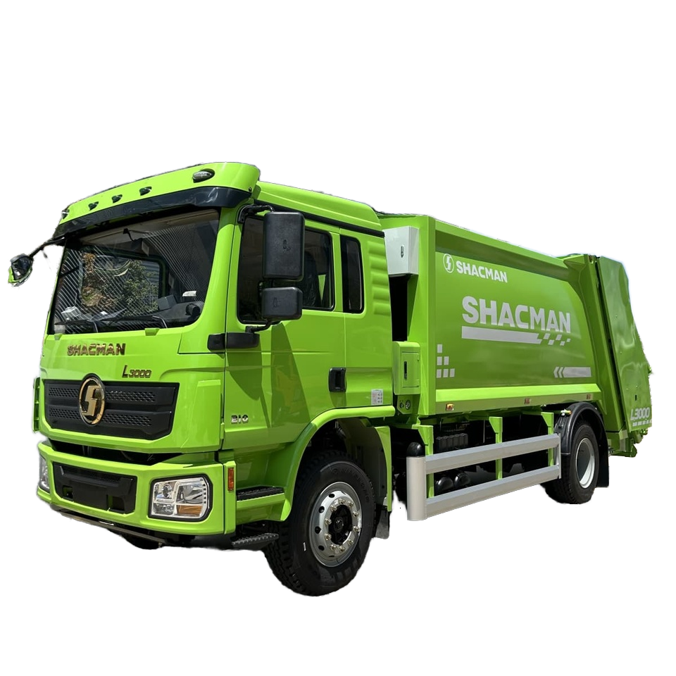 SHACMAN 12CBM Truk Sampah Loader Belakang, Sistem Pemampatan Hidraulik, Pengumpulan Sisa Kecekapan T