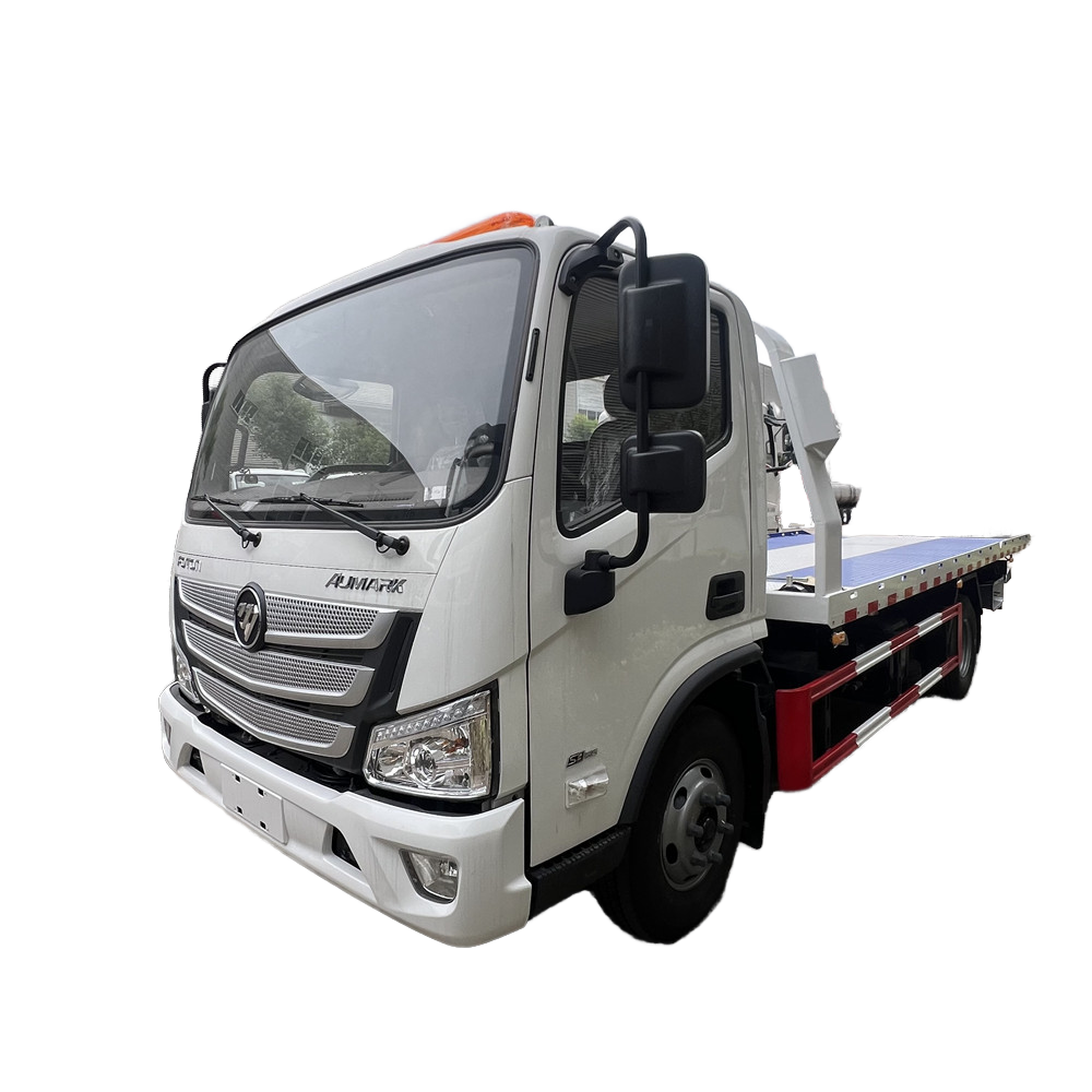 Kilang China Kereta Diesel Baru Wrecker Road Rescue Rollback Flat Bed Tow Platform Dengan Penghantar