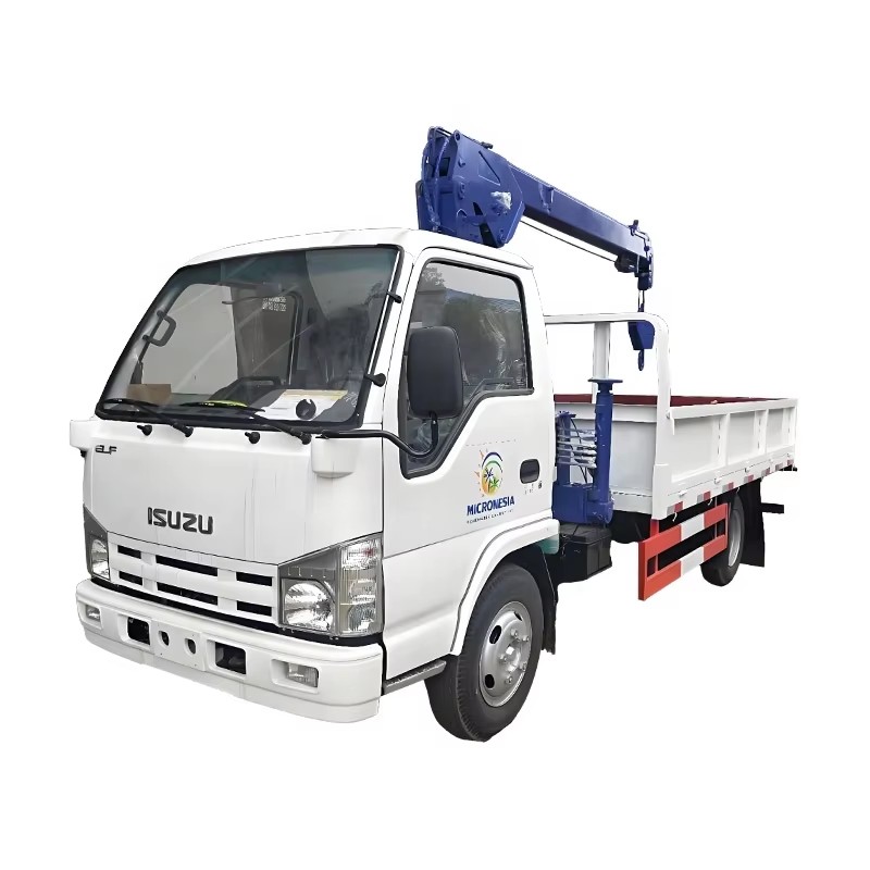 Harga Kilang 1SUZU ELF 100P Kecil 4X2 Crane Truck 4 Ton Truck Mounted Crane Hydraulic Boom Crane