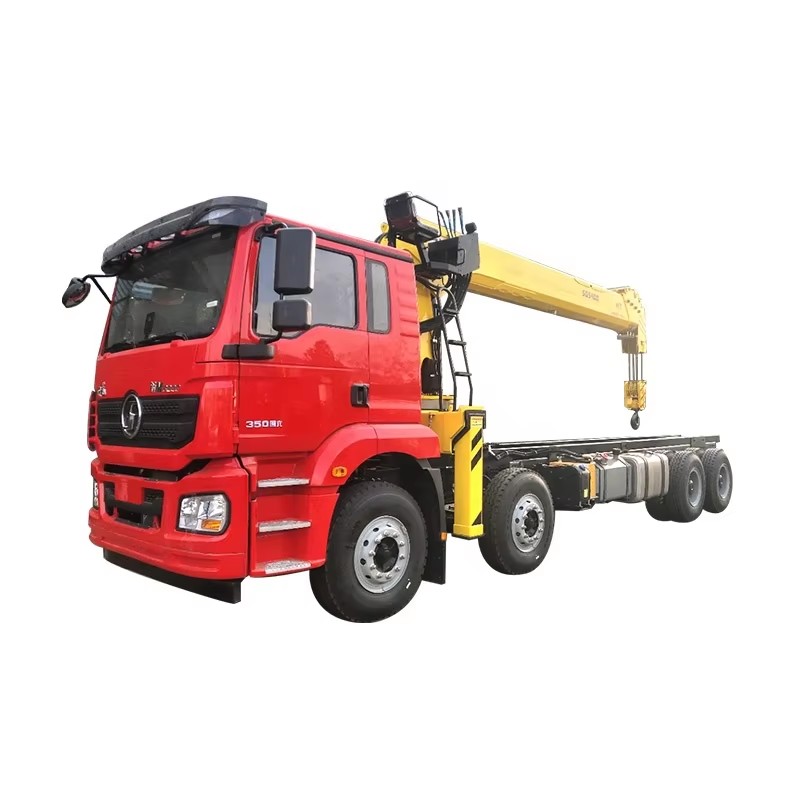 Shacman 8x4 Truck Mounted Crane 16 Ton Truk Crane Hidraulik Untuk Angkat Berat
