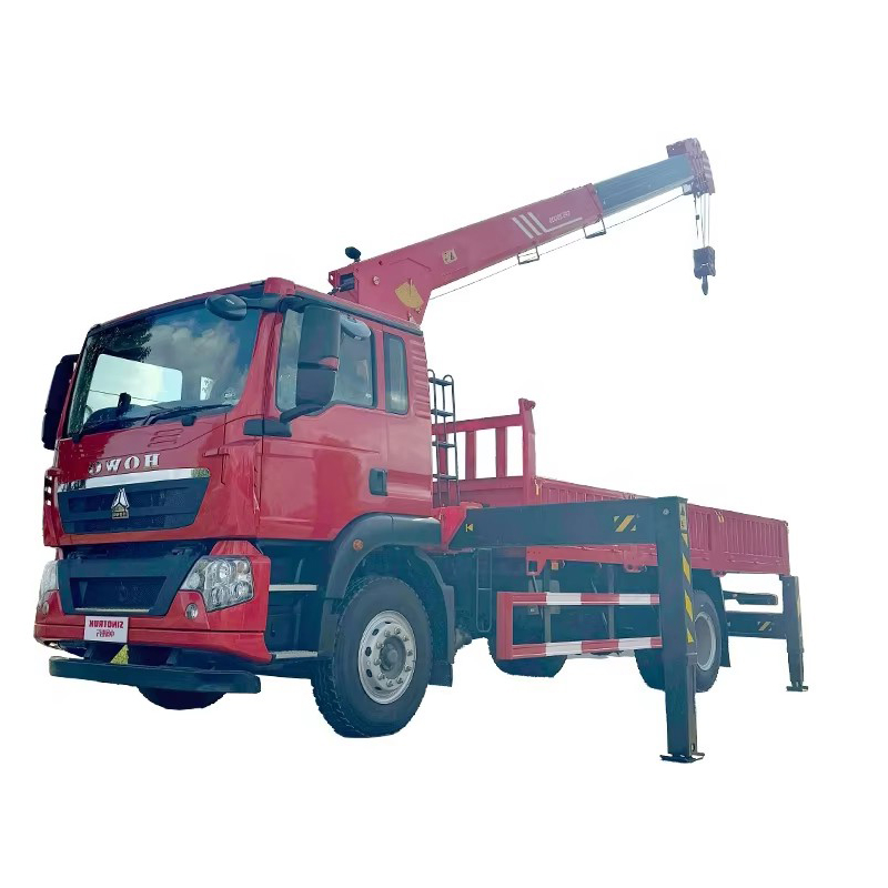 FAW 4x2 Crane Truck 6 Ton Truck Mounted Crane Telescopic Boom Crane Untuk Mengangkat Berat Badan