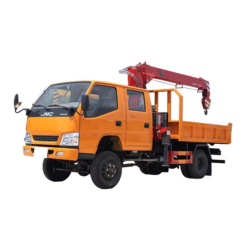 JMC Double Row Cab Truck Mounted Crane 4x4 Kecil 3Ton Boom Crane Truck Untuk Dijual