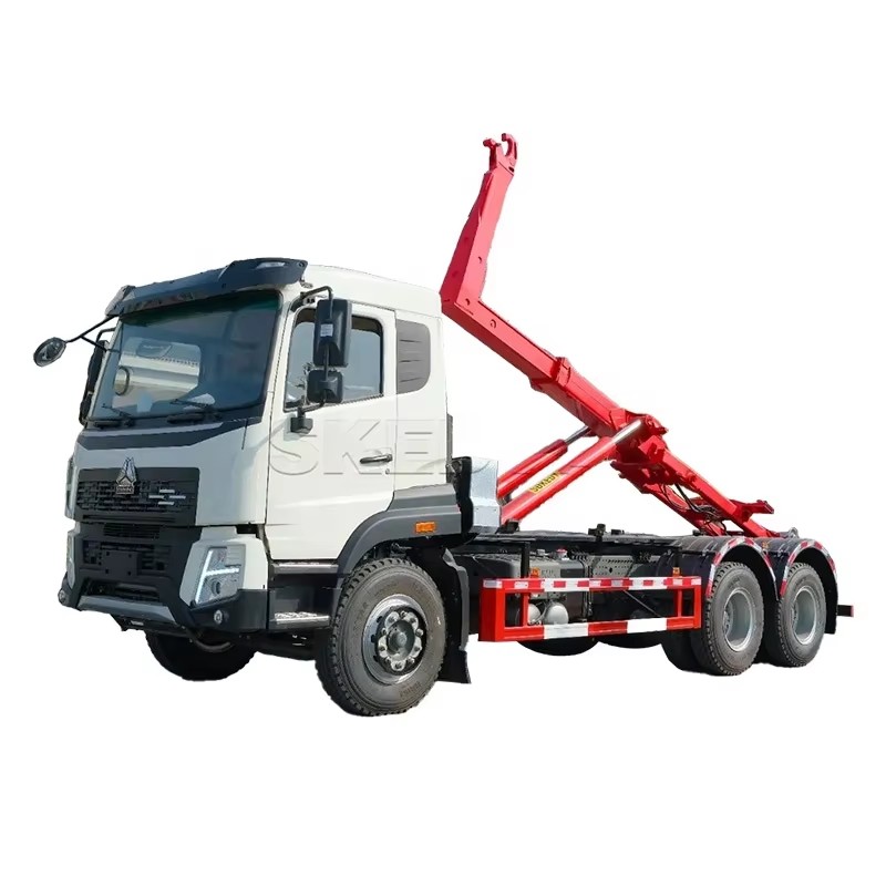 Howo 30 Ton Hook Lifting Sampah Loading Truck 6x4 Sistem Hidraulik Lengan Roll Off Sampah Jenis Auto