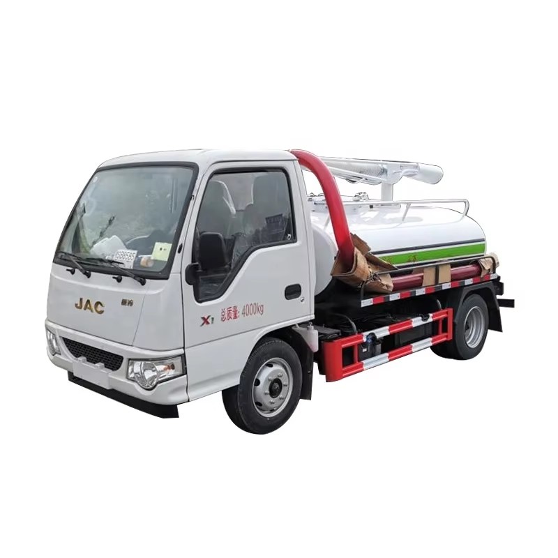 JAC Kecil Curtomized 3000L Septic Fecal Suction Truck Vacuum Sewage Septic Suction Tanker Truck