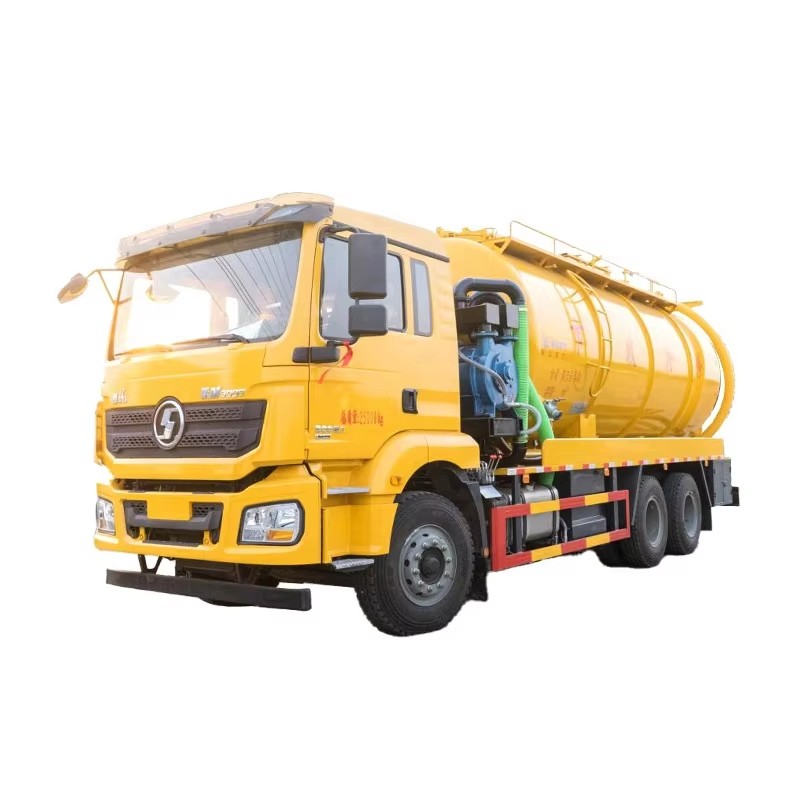 Shacman Vacuum Sewer Suction Cleaning Truck 22000L Tekanan Tinggi Sewer Jetting Tanker Truck Dengan 
