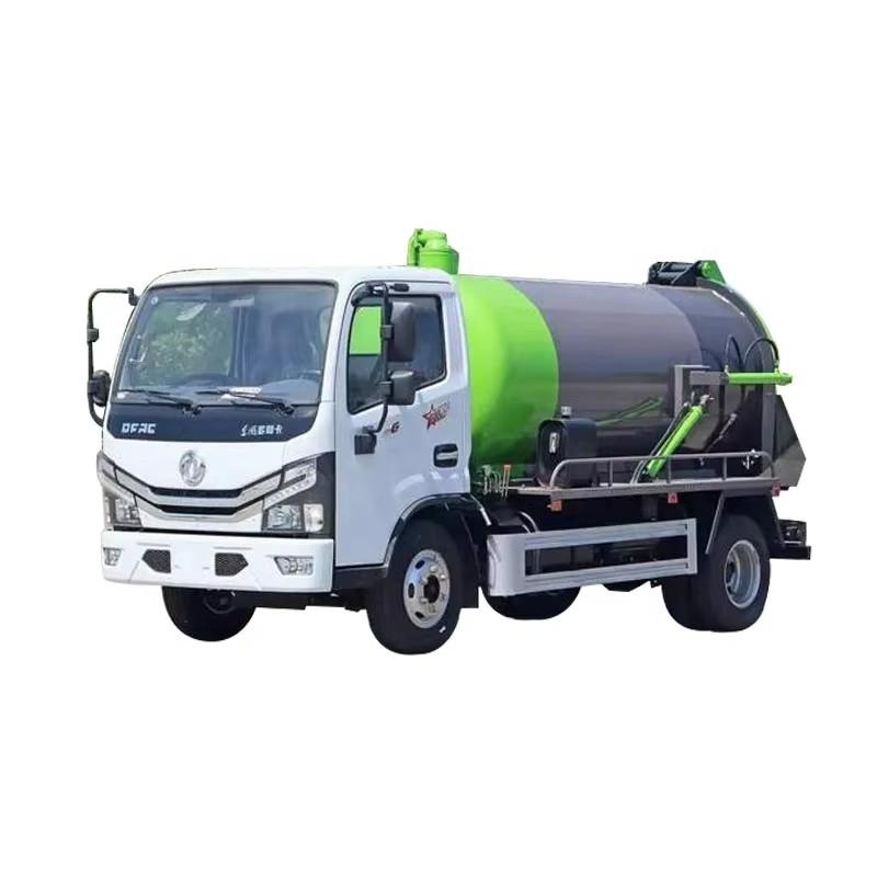 Dongfeng Truk Sedutan Kumbahan Kecil 5 CBM Septic Sedutan Vakum Tekanan Tinggi Truk Tangki
