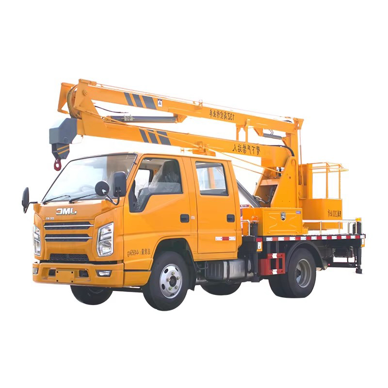 JMC 13m Teleskop Boom Platform Kerja Udara Trak Lift Udara Lengan Lurus