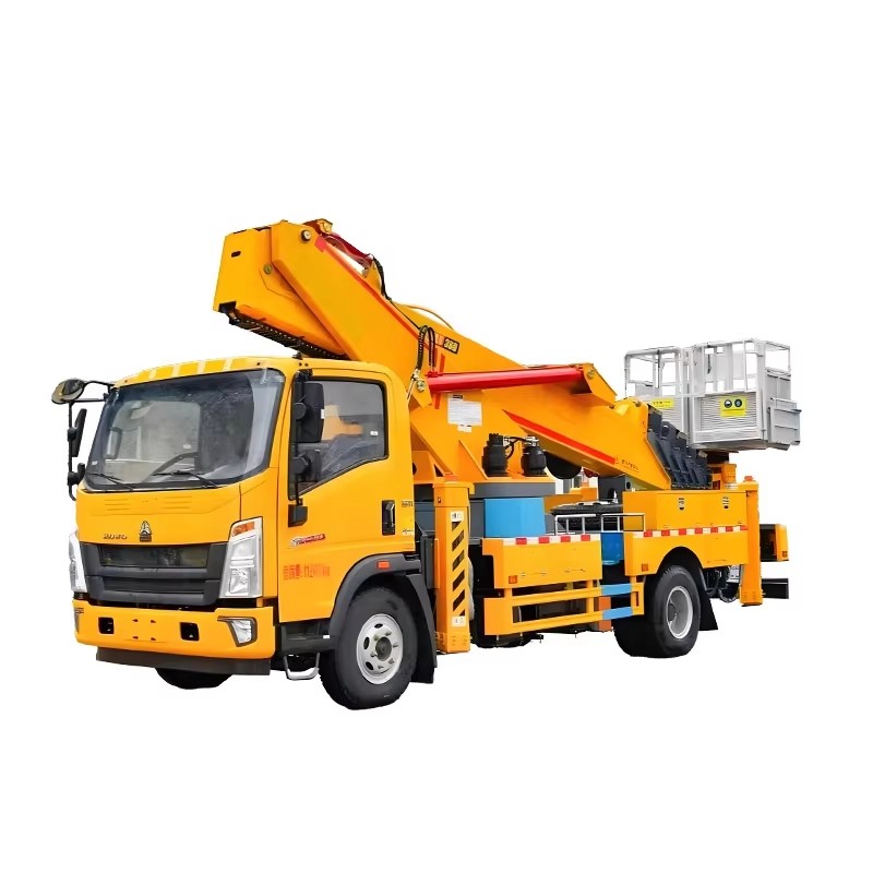 Howo Hydraulic Platform Kerja Udara Lelaki Lift Truk 36m Operasi Ketinggian Tinggi Badi Kerja Udara 