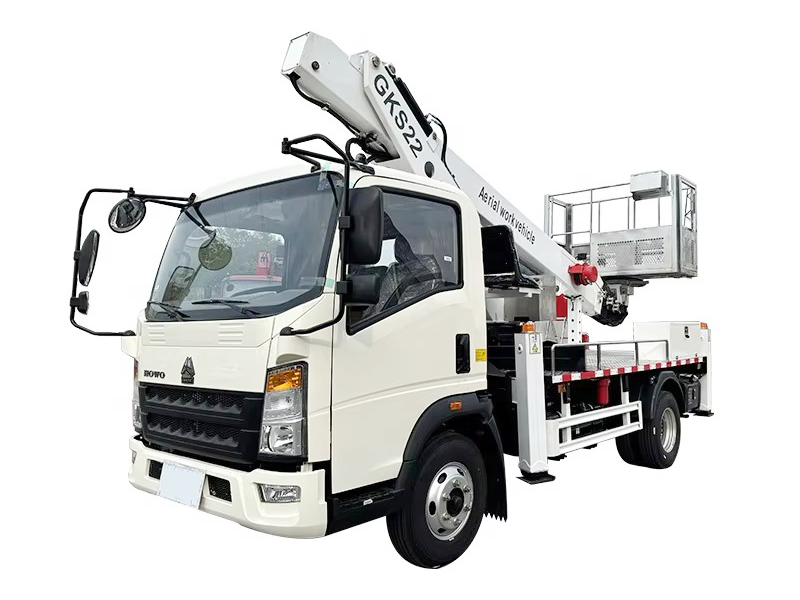 Howo Aerial Lift Vehicle 22M 25M 30M Operasi Ketinggian Tinggi Trak Balet Kerja Udara