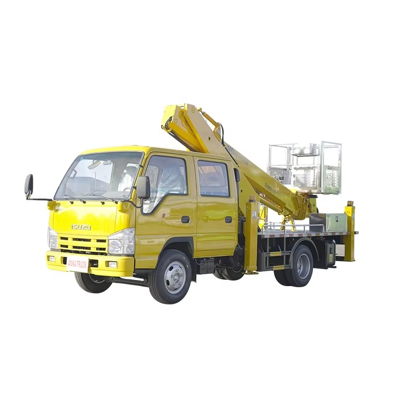 I SUZU ELF Double Row Cab Aerial Lift Bucket Truck 14M 20M Platform Kerja Udara Hidraulik Untuk