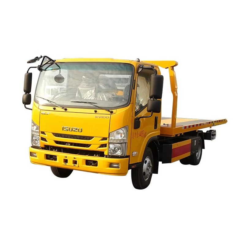 1SUZU ELF KV100 Flatbed Wrecker Towing Truck 4x2 Road Rescue Wrecker Truck Untuk Dijual