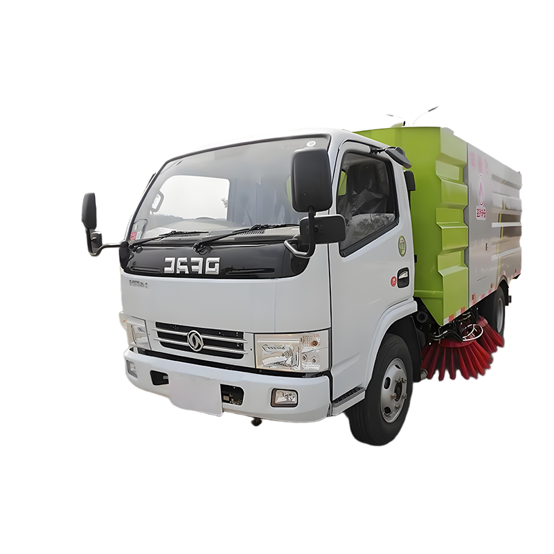 Dongfeng Tekanan Tinggi Vakum Jalan Sweeper Truk 4000L Jalan Pembersihan Truk Sedutan Untuk Lapangan