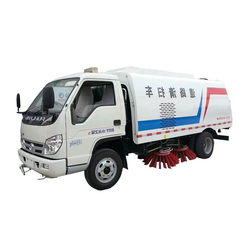 Foton 3000L Mini Vacuum Road Sweeper Truck Tekanan Tinggi Truk Pembersihan Jalan Untuk Jalan Bandar 