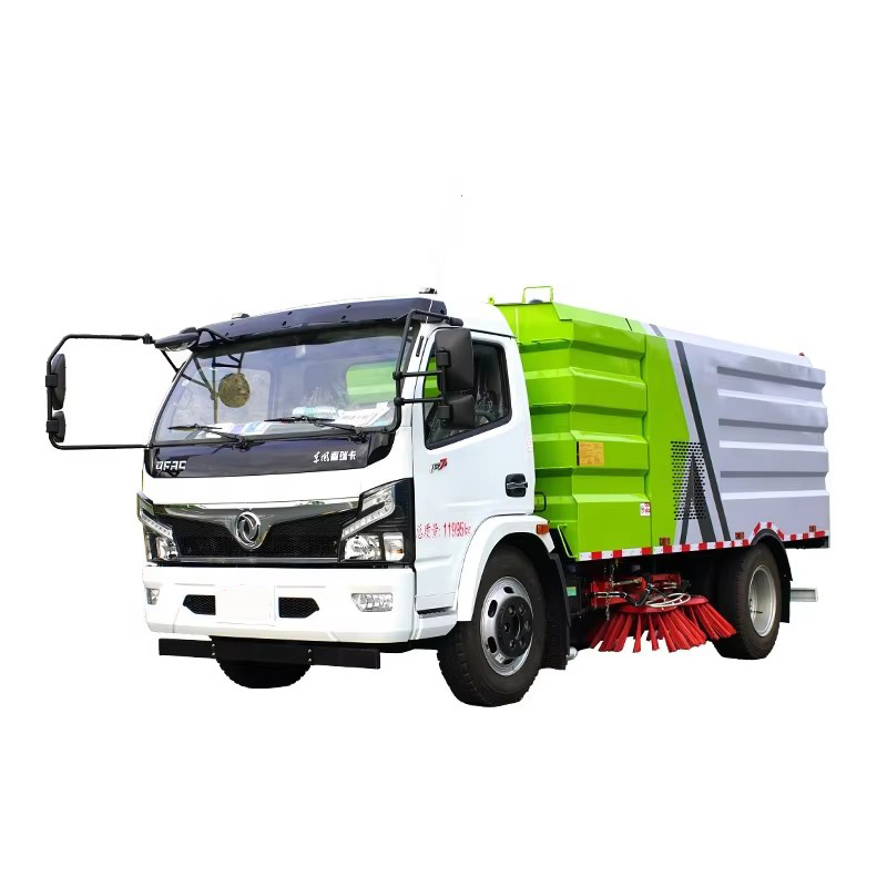 Dongfeng Multi-fungsi Road Sweeper Truck Tekanan Tinggi Jalan Basuh Pembersihan Truk Untuk Lapangan 