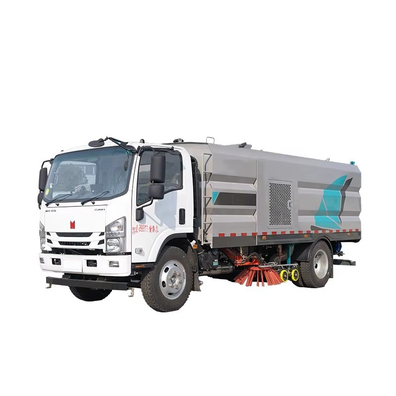I SUZU Street Sweeping Truck Tekanan Tinggi 6CBM Vacuum Road Washing Sweeper Truck Untuk Dijual