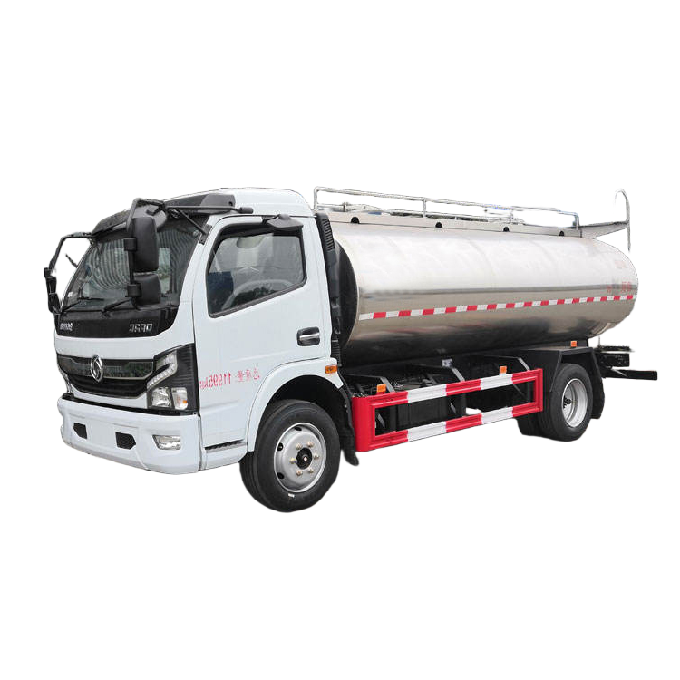 Baru 8.3cbm Susu Tanker Truk Dongfeng Keluli Tahan Karat 120HP Susu Tangki Truk Dengan Makanan Cecai