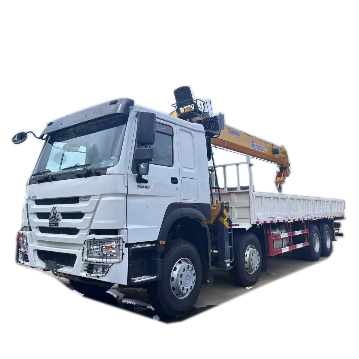 HOWO SINOTRUK 16T 20T 25T Kereta Kren Trak Kargo Dengan Lipat Boom Lurus Boom Kren
