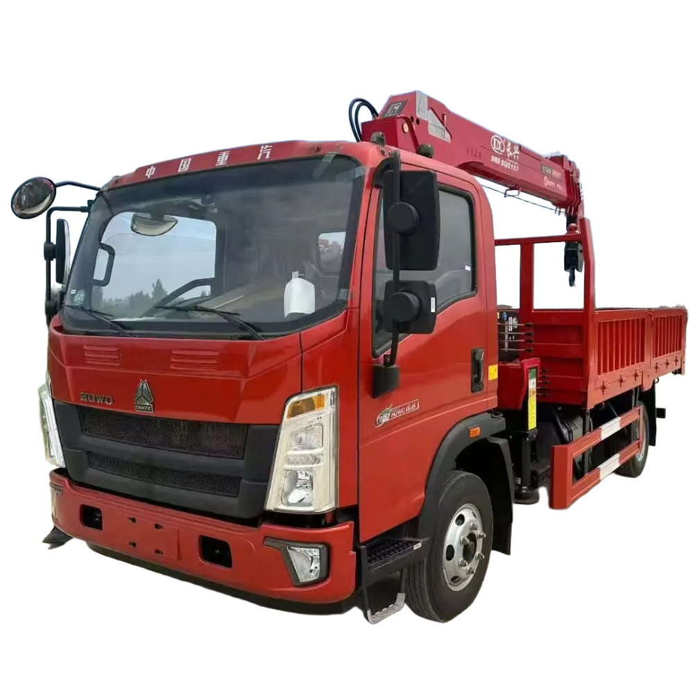 Sinotruk Howo 4 X2 Trak Crane 6 Ton Teleskopik Boom Motor Pam Gearbox Kecekapan Tinggi Baru Untuk Di