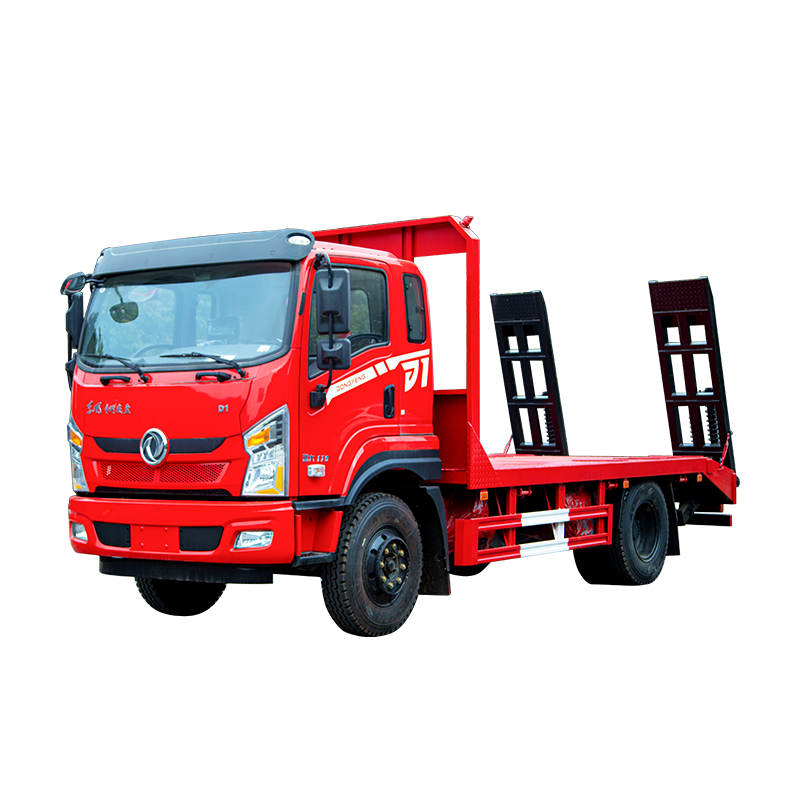 Dongfeng 4x2 Diesel 10-ton Mini Trak Platform Trak Dengan Tangga, Penggali, Beban Penggali