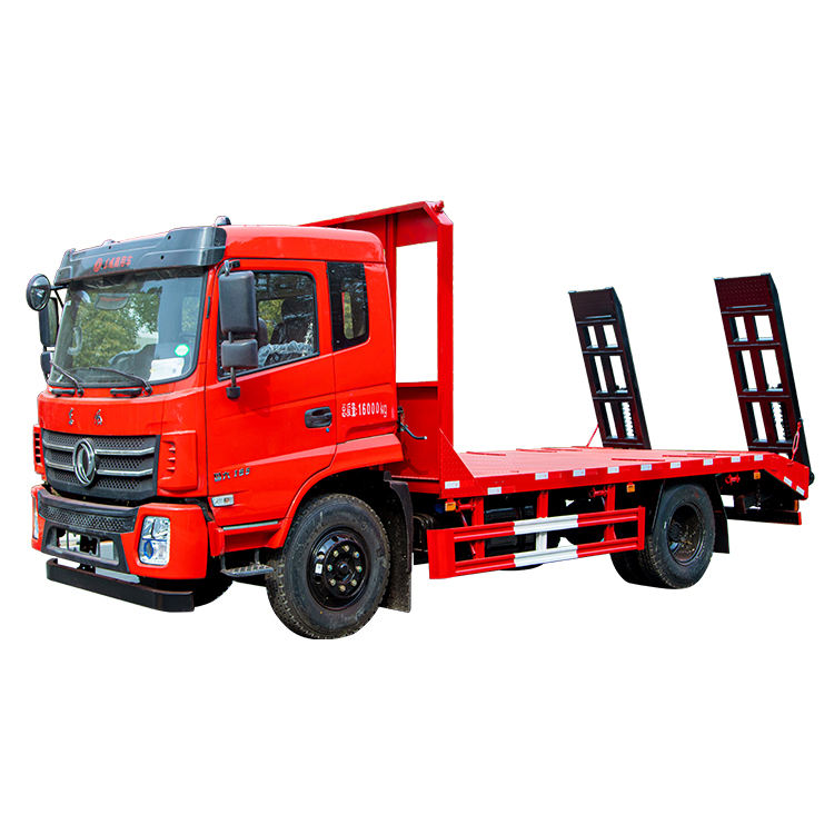 Dongfeng 4x2 Diesel 10-ton Mini Trak Platform Trak Dengan Tangga, Penggali, Beban Penggali