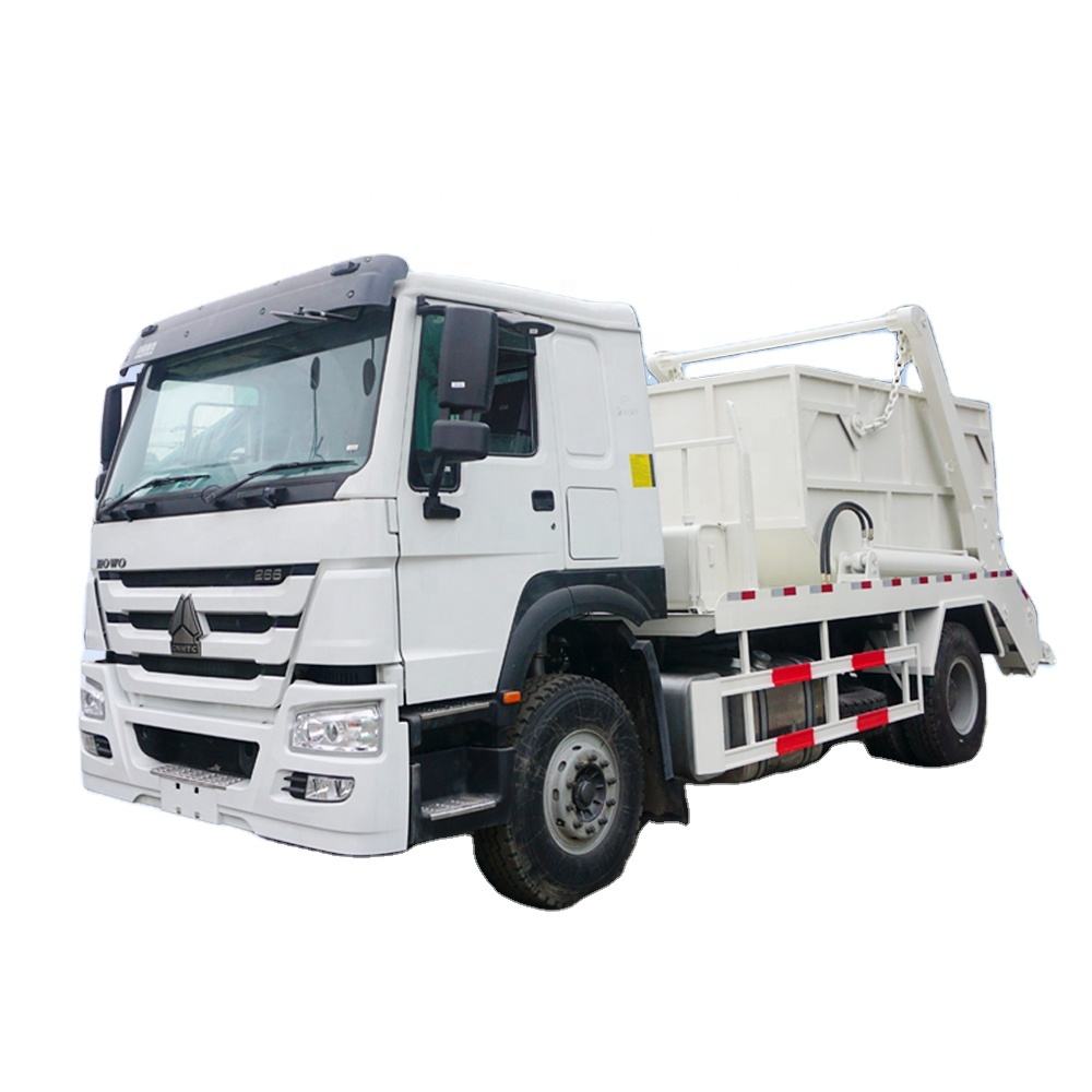 Paling Popular Howo 4x2 Hydraulic Swing Arm Roll Sampah Truk 10cbm Skip Lifting Sampah Boleh Kendera