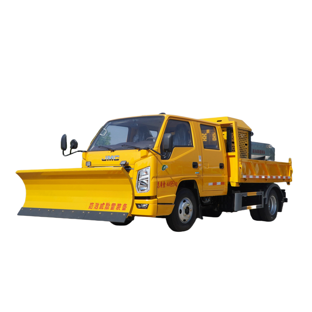 Kualiti Tinggi JMC 6-Wheel Snow Plow Truck Dengan 115hp Baru Kawalan Jauh Baris Ganda Elektrik Snow 