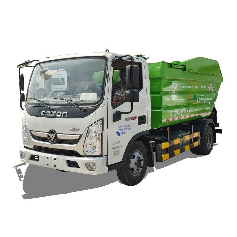 Dongfeng 5 Persegi 5 Ton Tinggi Kedudukan Docking Sampah Trak Pemindahan Sampah Pembersihan 4x