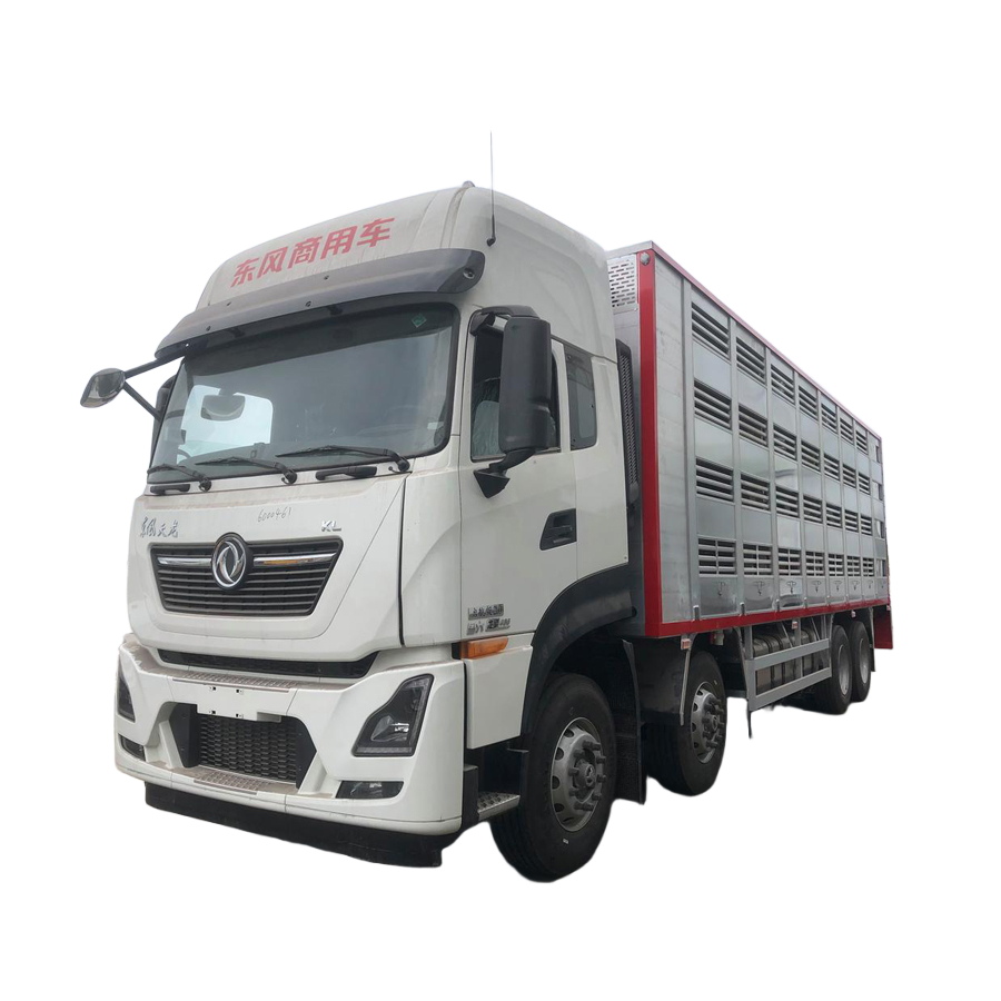 Dongfeng Tianlong 4-paksi 8 Roda Kenderaan Pengangkutan Ternak