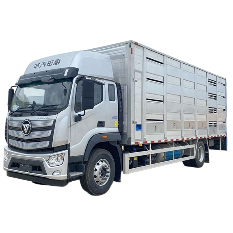 FOTON Farm Haiwan Pengangkutan Truk 4 * 2 6.8 M Babi Sapi Lembu Pengangkut Domba Van Ternak Pengangk