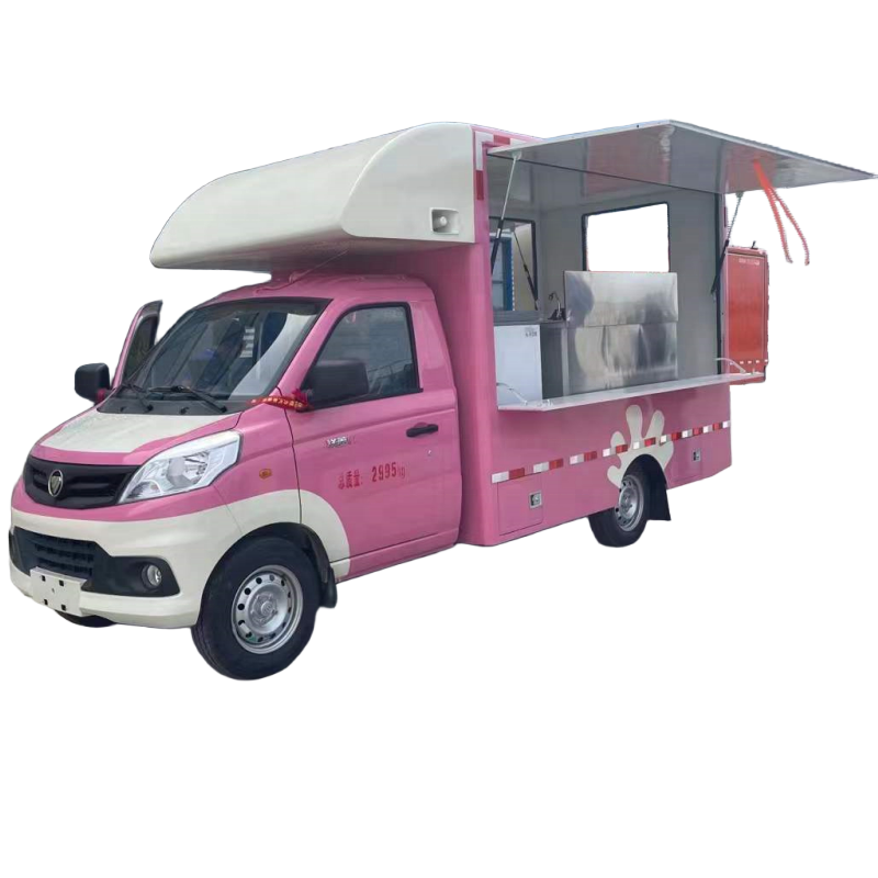 FOTON Cina 4 * 2 Ice Cream Hot Dog Food Cart Trailer Truk Makanan Cepat Mudah Alih