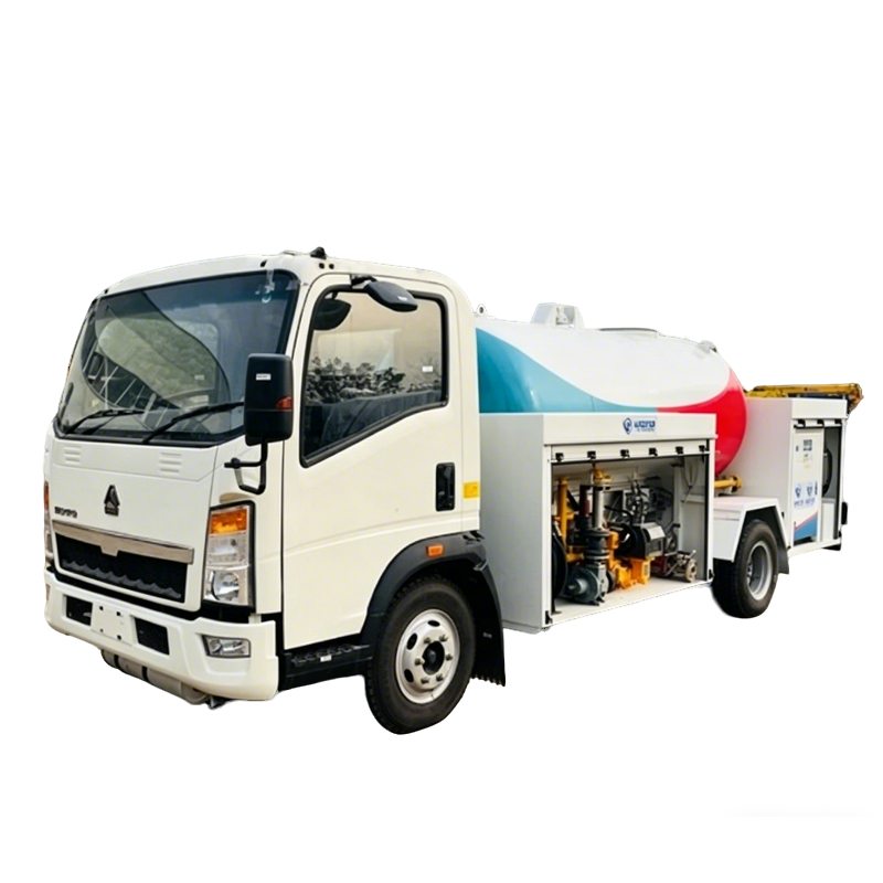 HOWO 5000 Liter LPG Bobtail Truck Untuk Memasak Silinder Refiiling