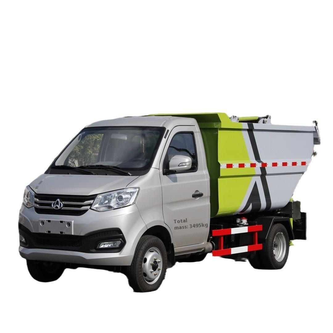 Changan Pengilang Langsung Self-Unloading Diesel Sampah Truck Kebocoran Bebas Manual Hook Belakang 4